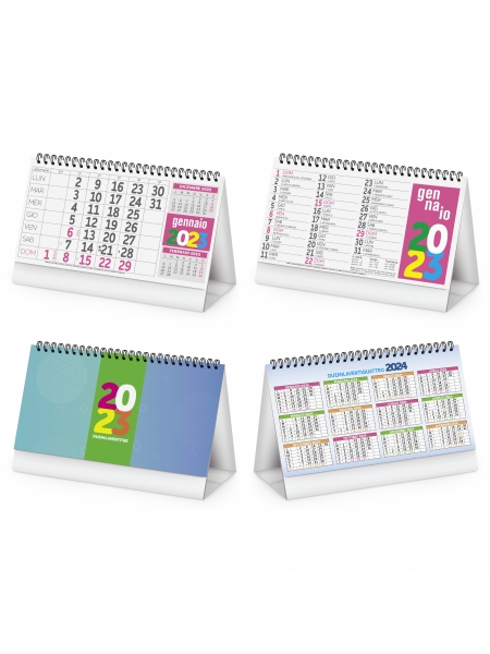 Calendario da tavolo Multicolor Fluo 19x14,5